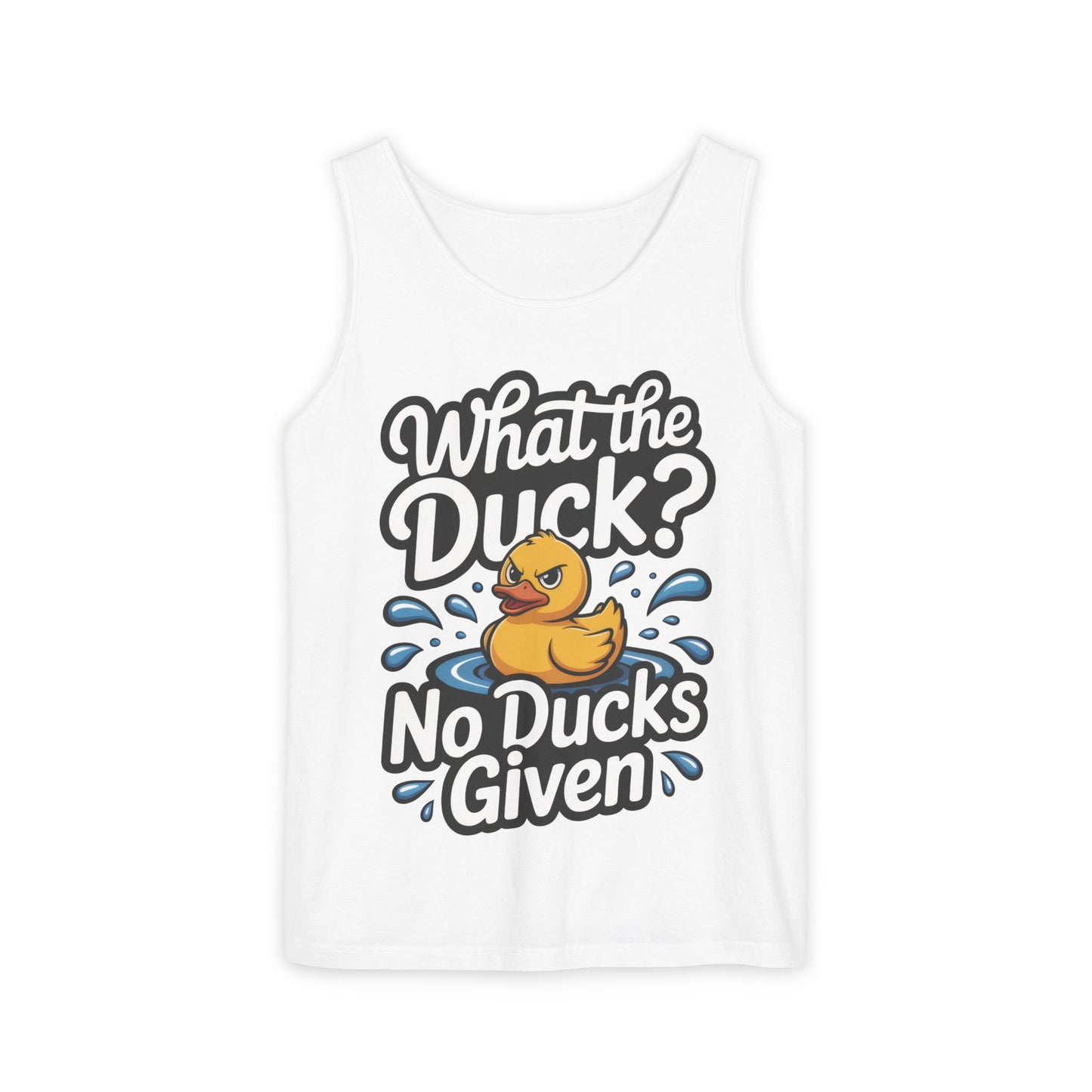 Funny Duck Tank Top for Summer - No Ducks Given Tee - What The Duck Mens T-Shirt - Sarcastic Rubber Duck Graphic, Humor Gift For Him