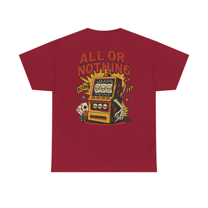 Mens Front Back print tee, Gambling Shirt, Casino Style Tee, Poker Lover Gift, Gaming Apparel, Slot Machine Graphic, Gambling Gift