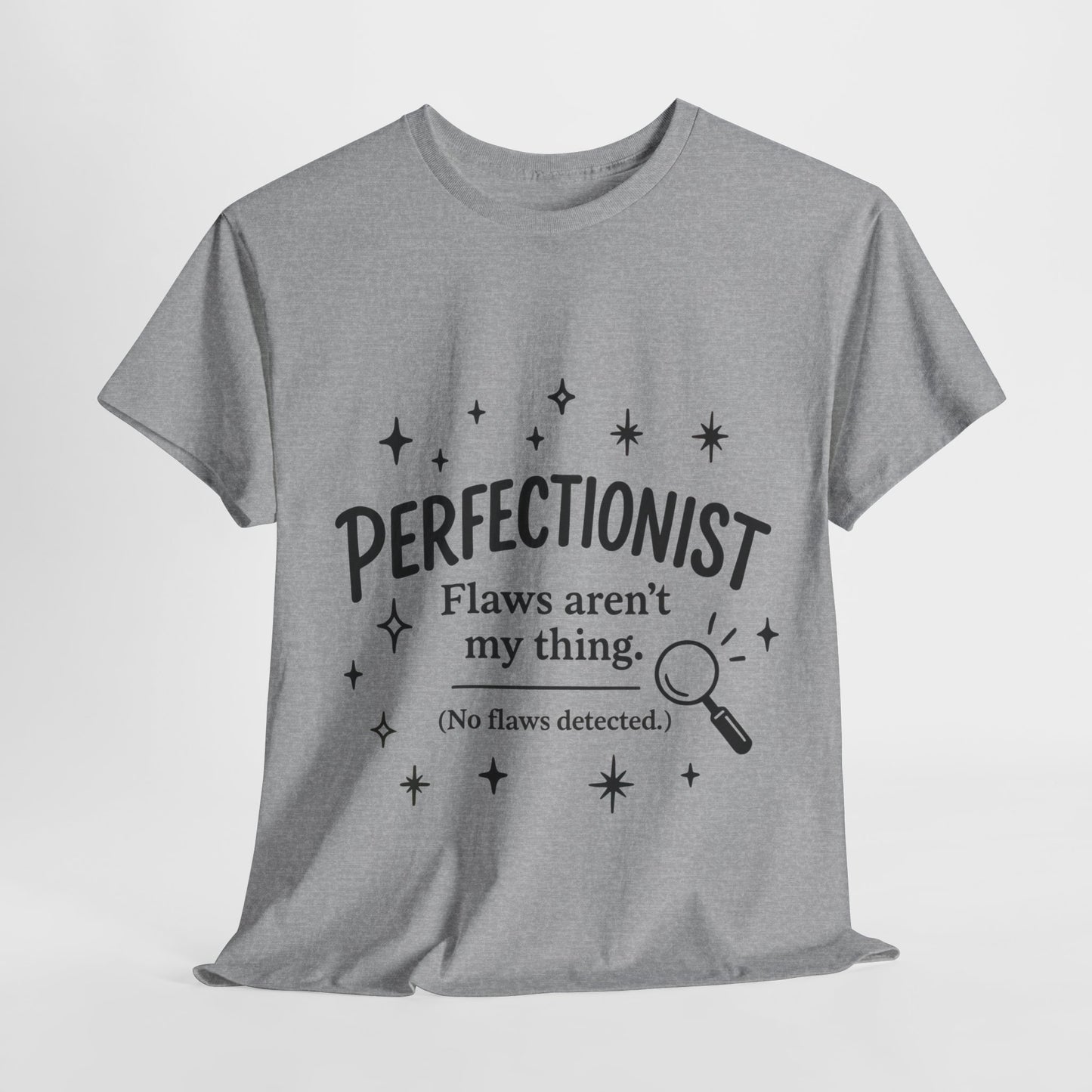 Funny Perfectionist T-Shirt for Women, No Flaws Detected Graphic Tee, Minimalist Humor Shirt, Gift for OCD, Flawless Queen