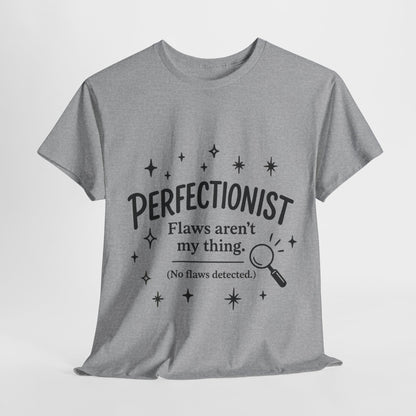 Funny Perfectionist T-Shirt for Women, No Flaws Detected Graphic Tee, Minimalist Humor Shirt, Gift for OCD, Flawless Queen