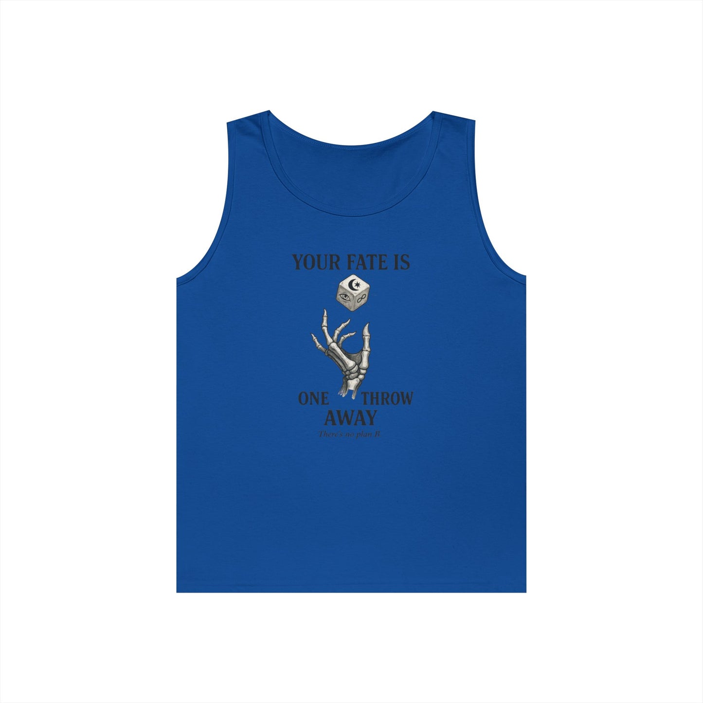 Your Fate Mens Tank Top, Skeleton Dice Graphic Tank, Trendy Gift for Gamers, Gambling Tee, Unique Quote Apparel, Workout Tank, Fitness Shirt