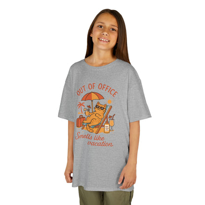 Funny Cat Vacation T-Shirt for Kids, Out of Office Beach Shirt, Summer Holiday Tee, Summer Fun, Beachwear, Travel Tee, Gift for Kids
