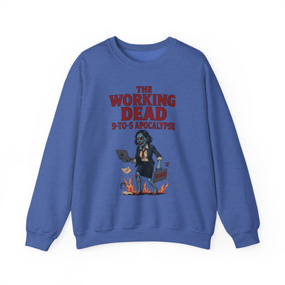 Women's The Working Dead 9-to-5 Apocalypse Sweatshirt, Funny Office Zombie Horror Pullover, Halloween Zombie Work Top