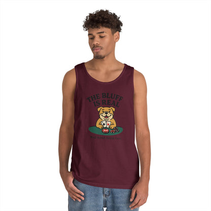 Funny Dog Poker Tank Top, The Bluff is Real Tee, Animal Lover Gift, Unisex Casino Humor Gift, Poker Night Apparel, Cute Pet Humor T-Shirt