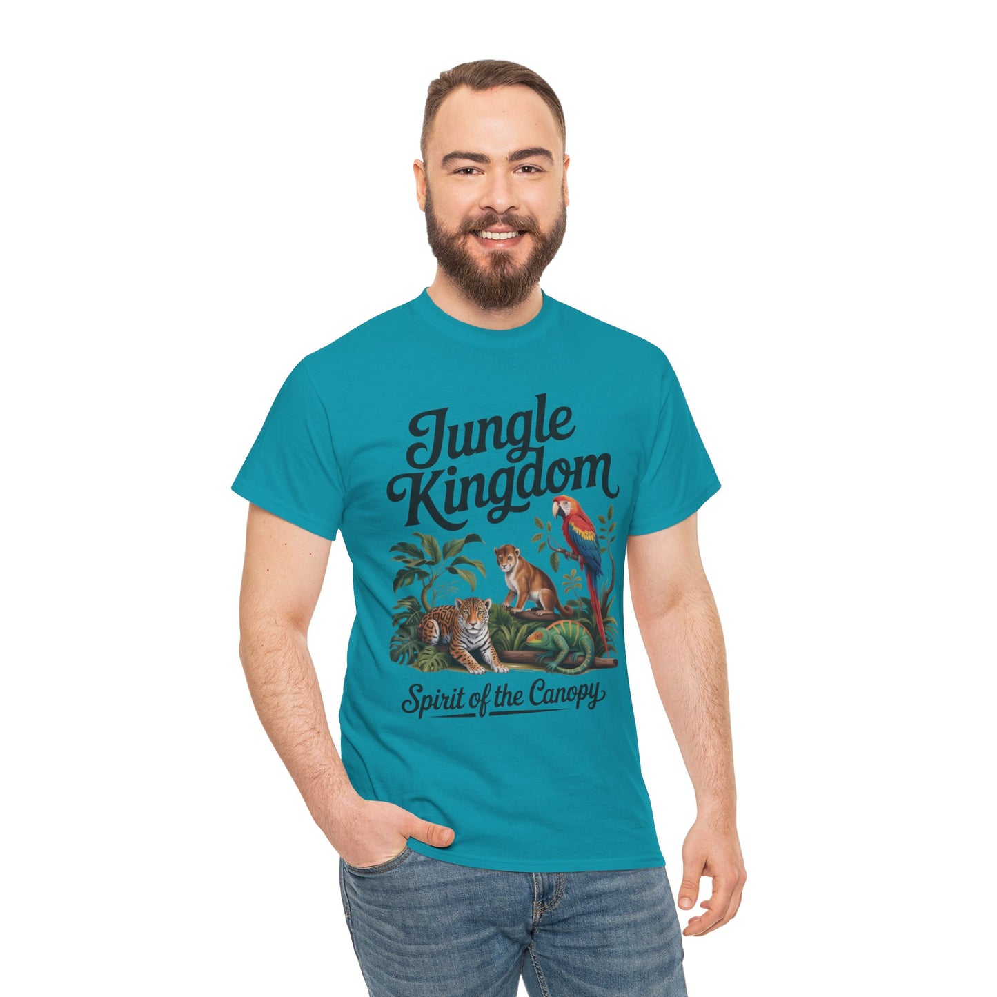 Mens Jungle Kingdom Tee - Nature Lover T-Shirt, Animal Graphic Tee, Eco-Friendly Gift, Summer Fashion, Adventure Outfit