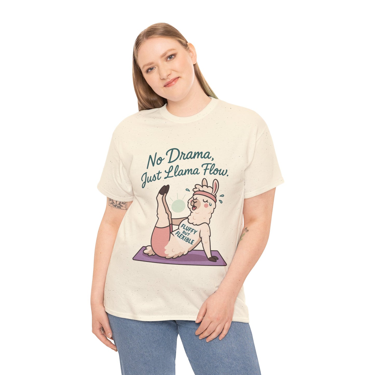 No Drama Llama Yoga Tee, Funny Yoga Llama T-Shirt for Women, Gift for Yoga Lovers, Fun Yoga T-Shirt for Animal Lovers, Humor Shirt
