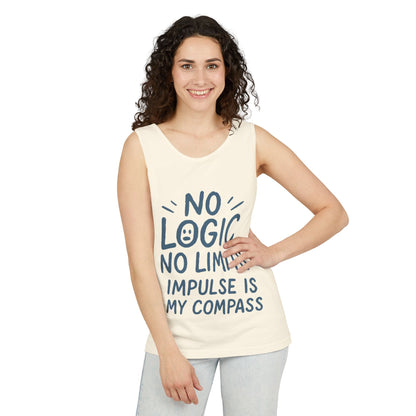 Funny No Logic Womens Tank Top, No Limits Impulse Quote, Carefree Graphic Tee, Gym Apparel for Women, Fitness Gift, Casual Summer Top