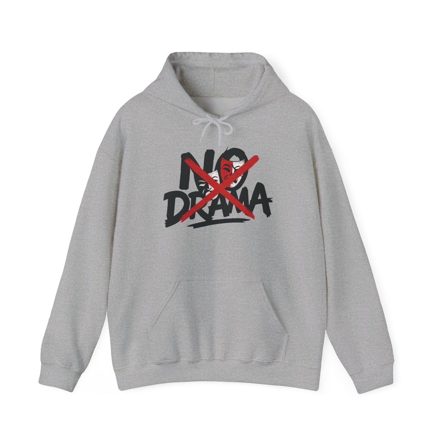 No Drama Mens Hoodie, Cozy Hoodie, Everyday Wear, Gift for Friend, Casual Fashion, Relaxed Vibes