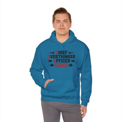 Chief Overthinker Officer Men's Hoodie, Funny COO Graphic Pullover, Sarcastic Office Humor Gift, Men's Heavy Blend™ Hooded Sweatshirt