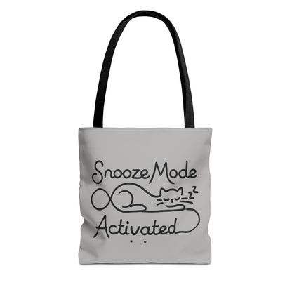 Sleepy Cat Tote Bag - Snooze Mode Activated, Cute Cat Lover Gift, Lounge Essential, Beach, Grocery, Everyday Use, Beach Weekender Bag