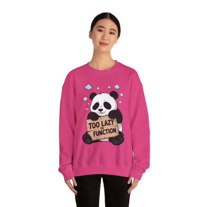 Panda Lazy Crewneck Sweatshirt - Funny Gift for Relaxation, Cute Animal Apparel for Cozy Days, Perfect for Fall and Winter