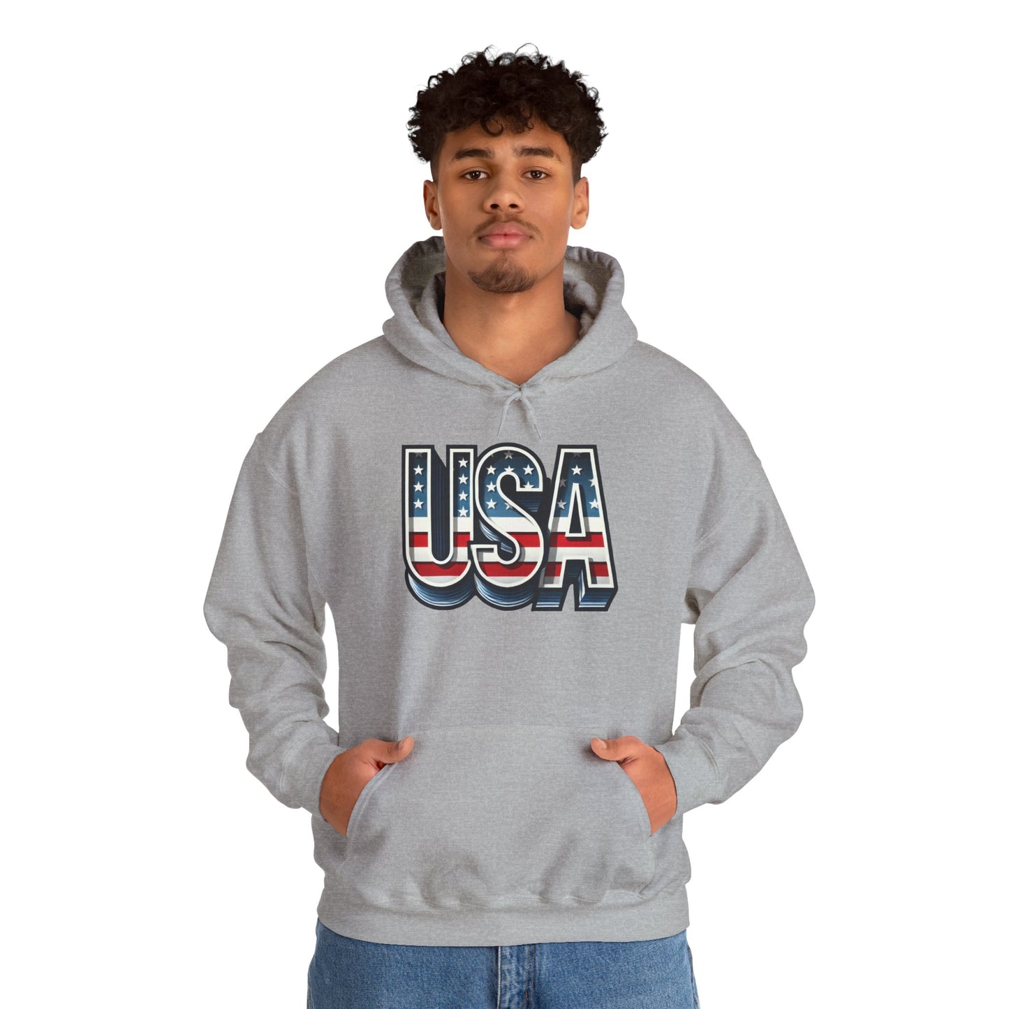 USA Flag Unisex Hoodie, Patriotic Sweatshirt, Independence Day Gift, American Pride Apparel, Casual Layering