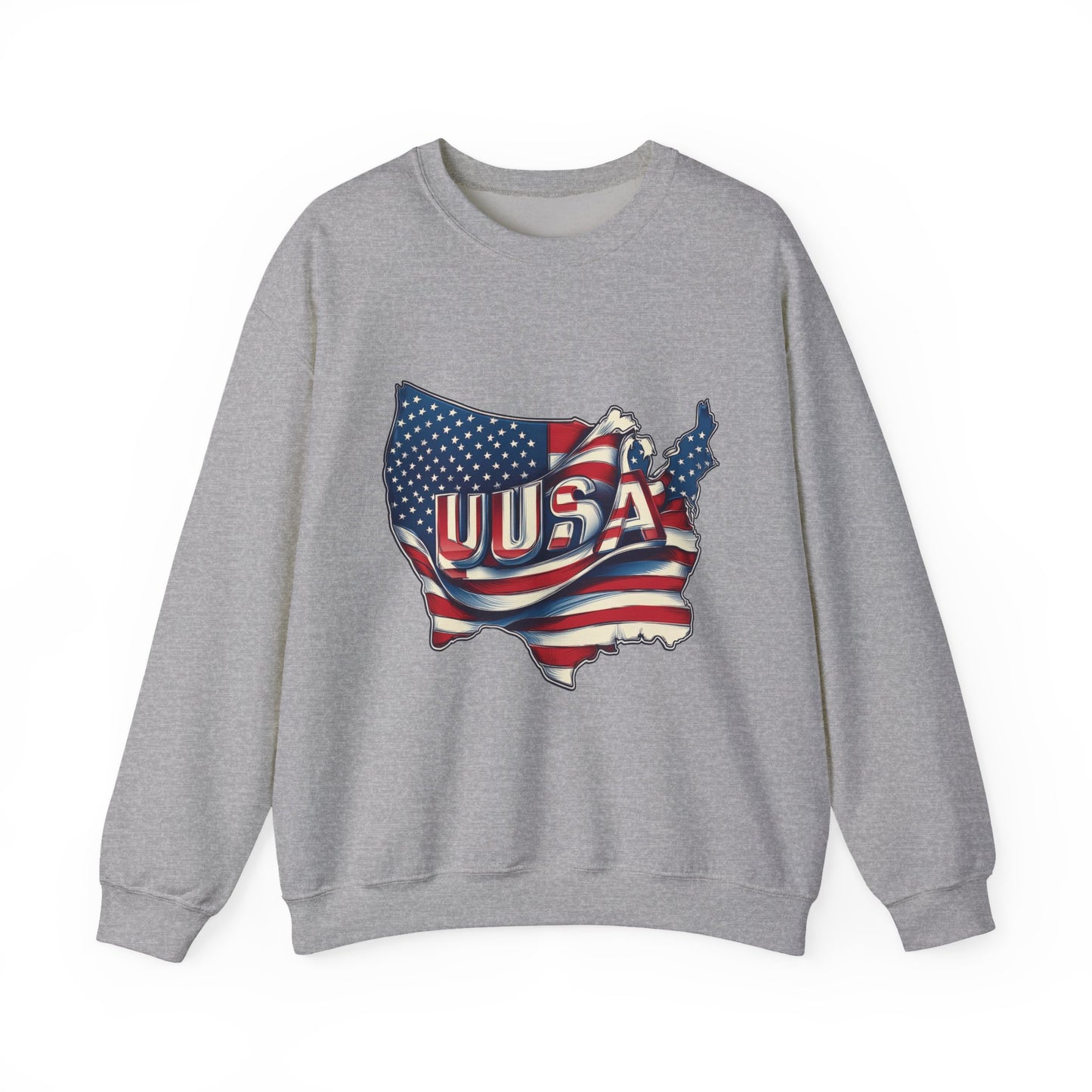Patriotic USA Crewneck Sweatshirt, Unisex Sweatshirt, American Flag Apparel, Casual Comfort, Great for Independence Day and Holidays