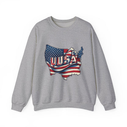Patriotic USA Crewneck Sweatshirt, Unisex Sweatshirt, American Flag Apparel, Casual Comfort, Great for Independence Day and Holidays