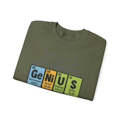 Funny Mens Genius Sweatshirt, Periodic Table Nerd Pullover, Smart Science Gift for Him, Genius Sweatshirt,  Science Lovers Gift