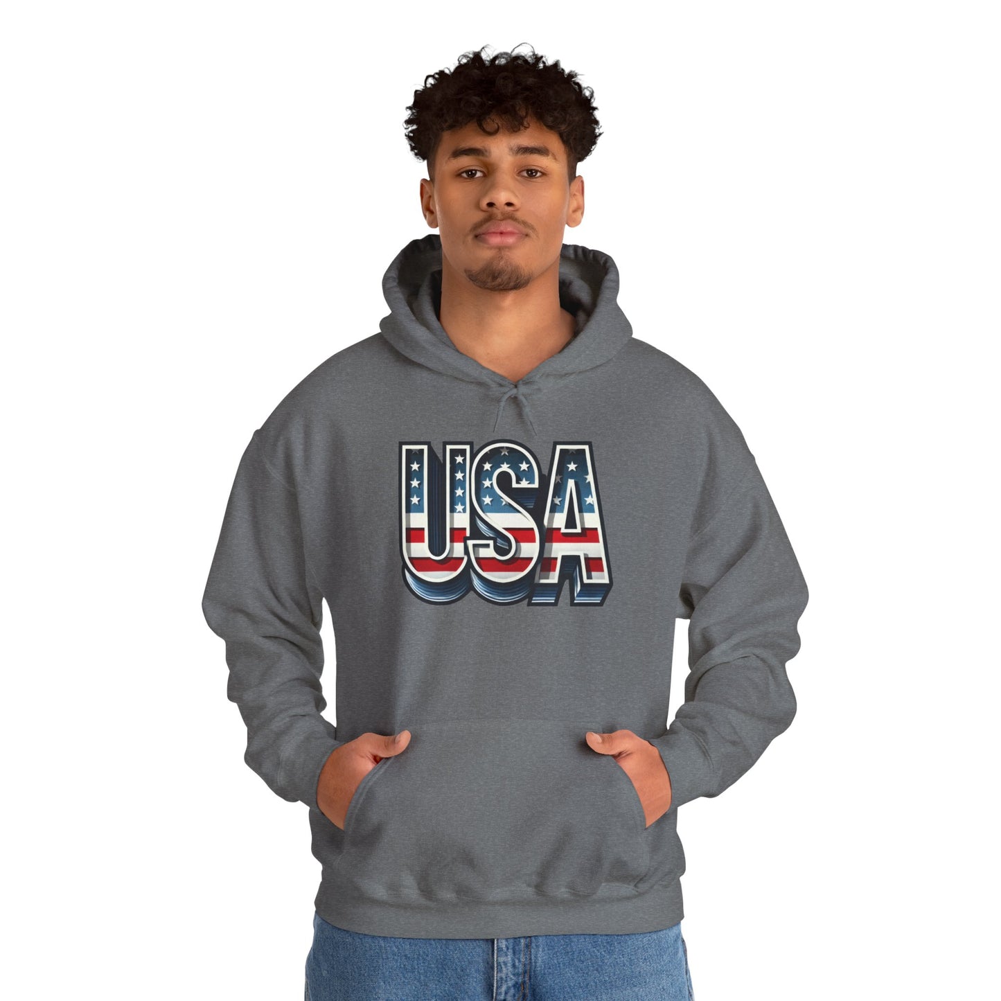 USA Flag Unisex Hoodie, Patriotic Sweatshirt, Independence Day Gift, American Pride Apparel, Casual Layering