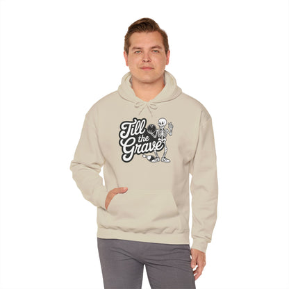 Funny Skeleton Bowling Mens Hoodie, Halloween Apparel, Funny Skeleton Bowling Shirt, Casual Mens Crewneck, Cool Bowler Skull Hoodie