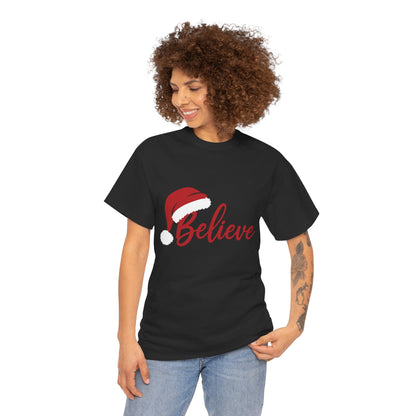 Believe Christmas Women's Shirt, Minimalist Holiday Tee
