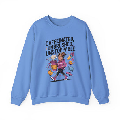 Caffeinated Mom Sweatshirt, Funny Mom Life Quote,  Mother's Day Gift,New Mother Tired Mother Gift, Coffee Lover Gift, Coffee Addict Mom