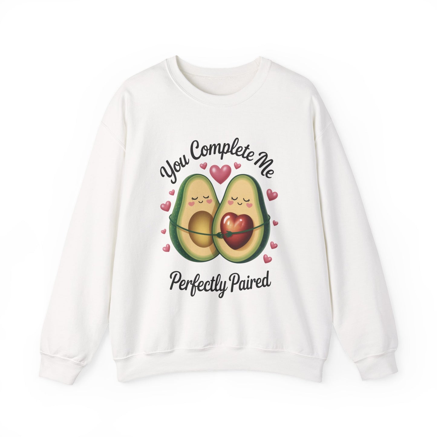 Cute Avocado Love Crewneck Sweatshirt, Sweatshirt for Couples, Perfect Gift for Valentines Day, Cozy Apparel, Avocado Lover Gift