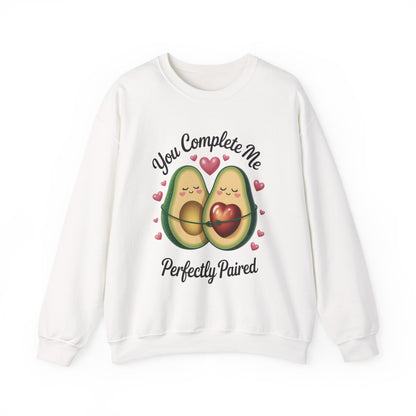 Cute Avocado Love Crewneck Sweatshirt, Sweatshirt for Couples, Perfect Gift for Valentines Day, Cozy Apparel, Avocado Lover Gift