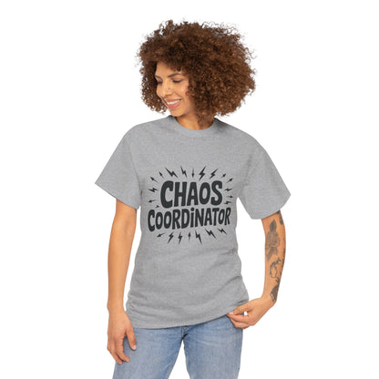 Chaos Coordinator Unisex Heavy Cotton Tee, Funny Graphic T-Shirt, Gift for Moms, Mom Life Graphic Tee, Mother's Day T-Shirt