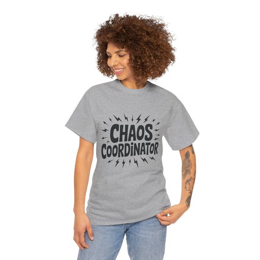 Chaos Coordinator Unisex Heavy Cotton Tee, Funny Graphic T-Shirt, Gift for Moms, Mom Life Graphic Tee, Mother's Day T-Shirt
