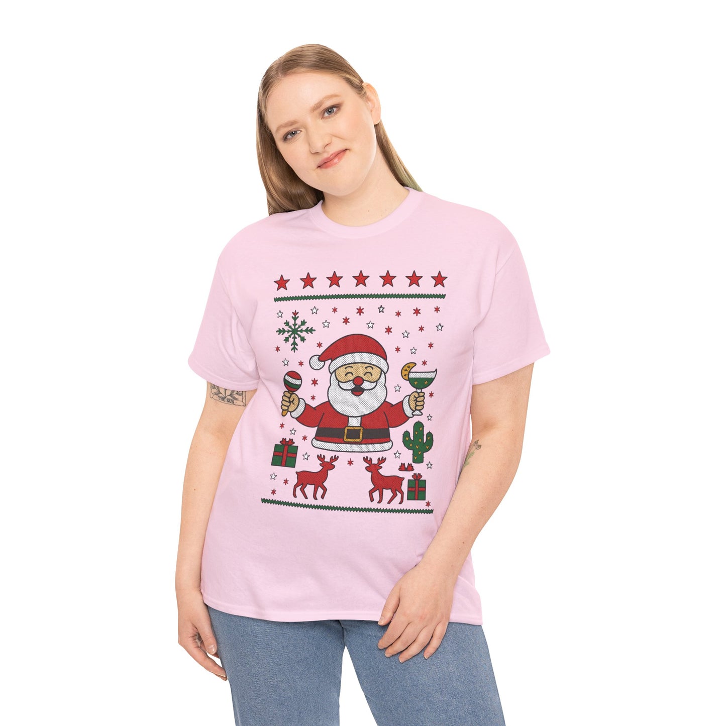 Women's Funny Santa Christmas Shirt, Festive Holiday Party Tee