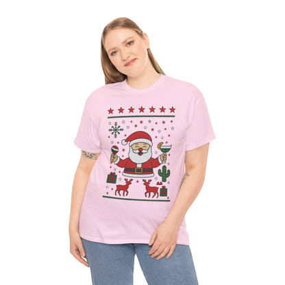 Women's Funny Santa Christmas Shirt, Festive Holiday Party Tee