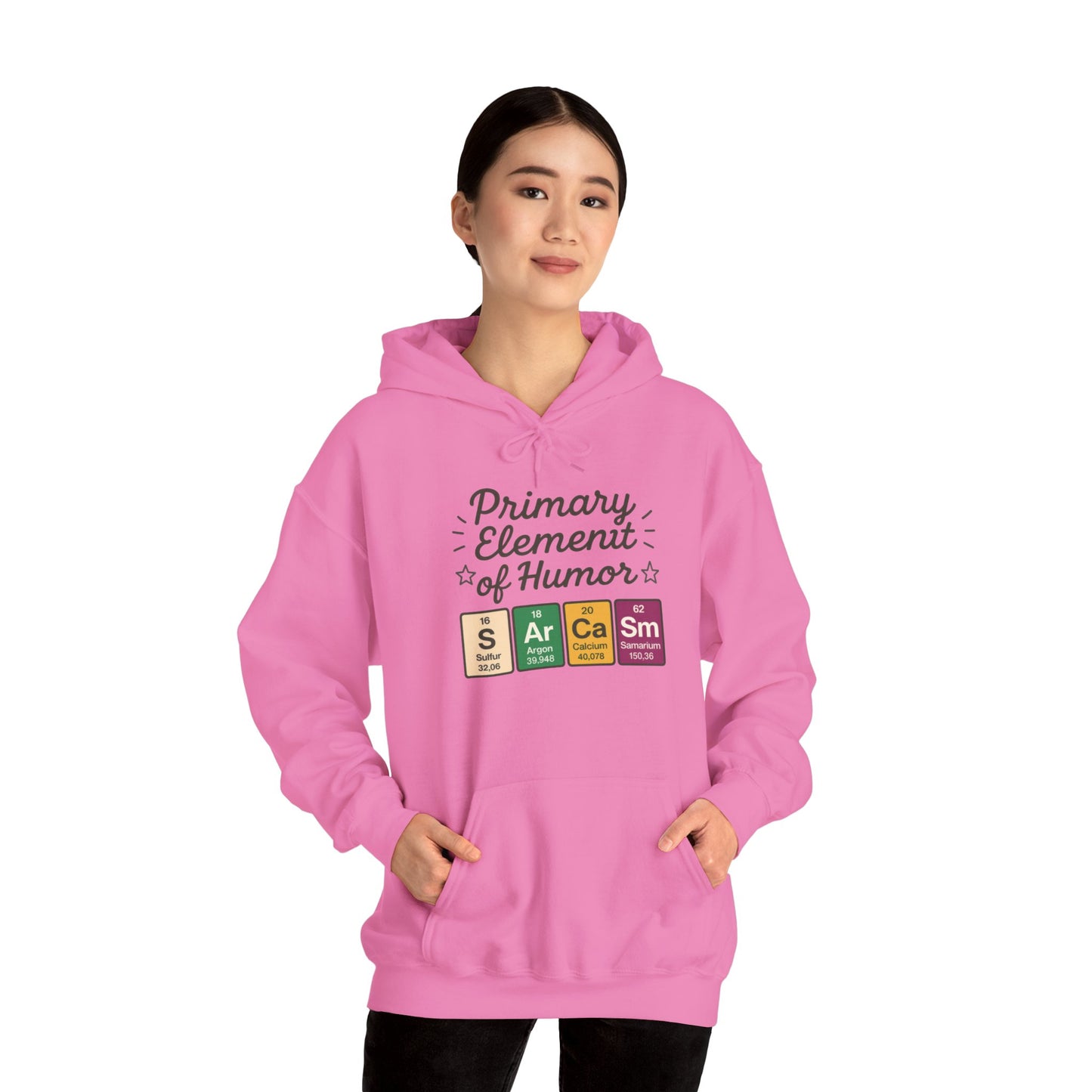 Sarcasm Hoodie for Women, Funny Chemistry Hoodie, Primary Element of Humor Science Sweatshirt, Nerdy Gift for Her