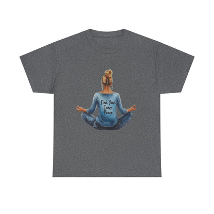 Find Your Inner Peace Unisex Heavy Cotton Tee, Motivational Shirt, Meditation Apparel, Relaxation Gift, Casual Wear, Mindfulness Tee