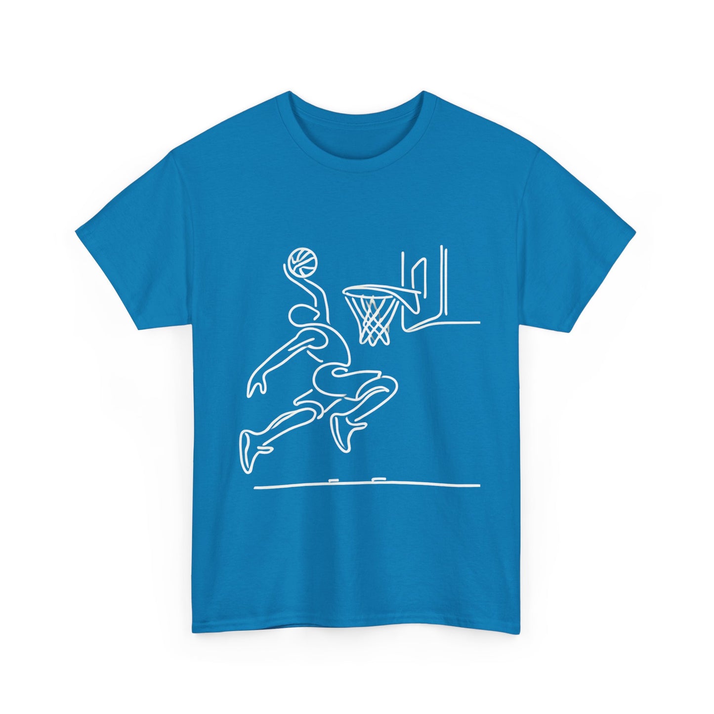 Basketball Slam Dunk Line Art Shirt, Unisex Heavy Cotton Tee, Sportswear, Gift for Athletes, Streetwear, Basketball Player T-Shirt