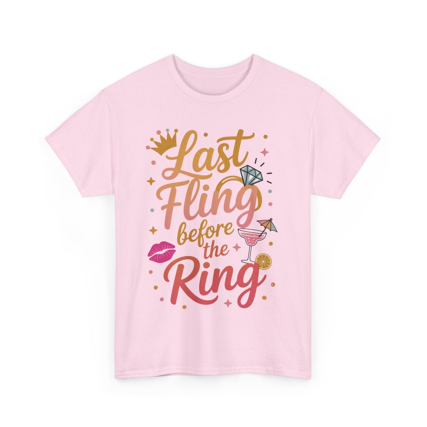 Last Fling Before the Ring T-Shirt, Bachelorette Party Tee, Bridesmaid Wedding Tee, Hen Party Matching Top, Bridal Shower, Bridesmaids Gift