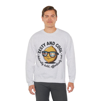 Zesty Lemon Mens Crewneck Sweatshirt - Fun Gift for Friends, Cool Casual Style, Summer Vibes, Mens Graphic Apparel, Perfect for Relaxing