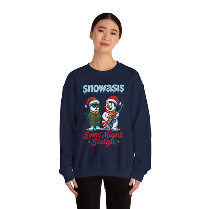 Snowasis Some Might Sleigh Women's Christmas Sweatshirt, Funny Retro Holiday Jumper