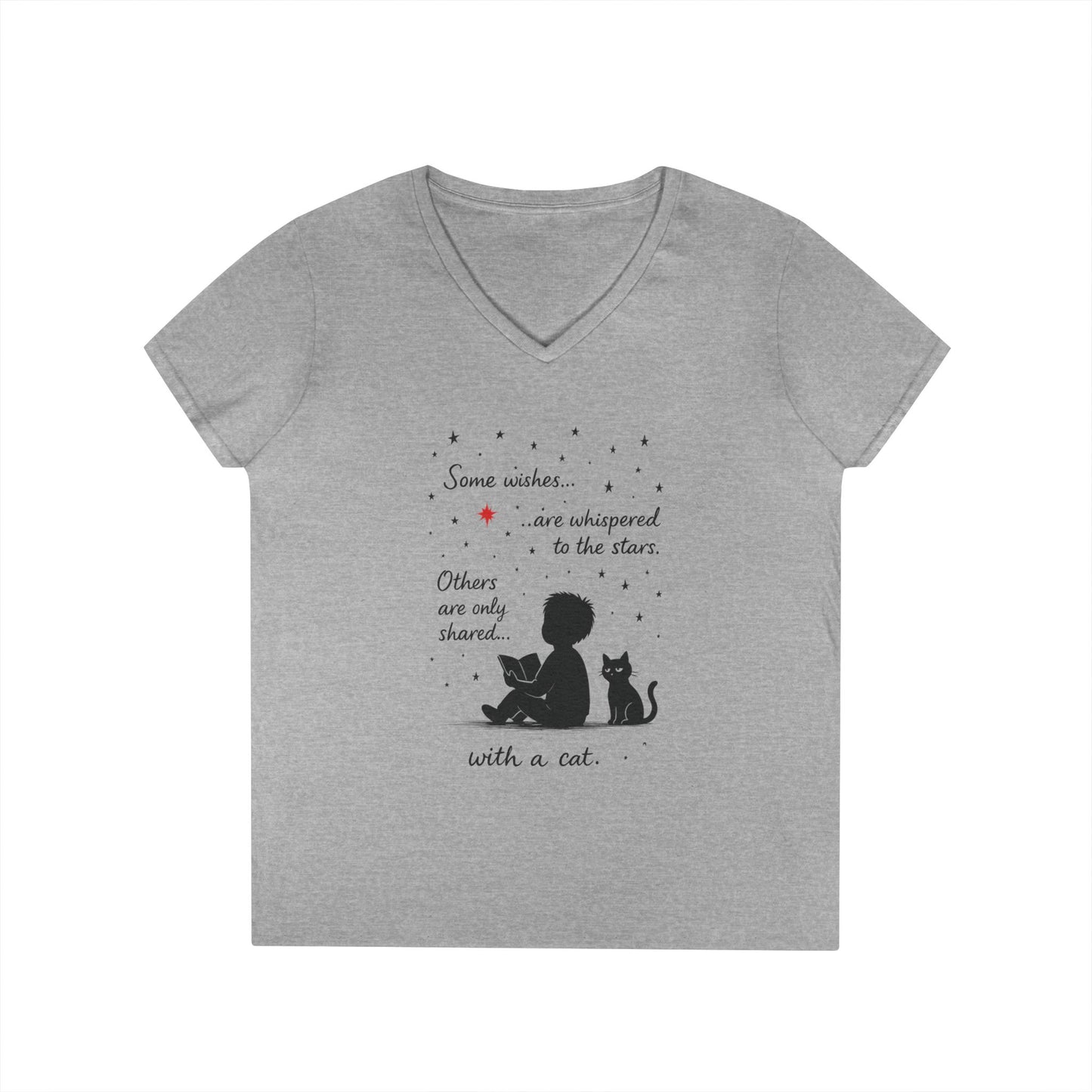 Whimsical Cat Lovers' V-Neck T-Shirt - Perfect Gift for Cat Enthusiasts, Animal Lovers, Birthday, and Pet Owners