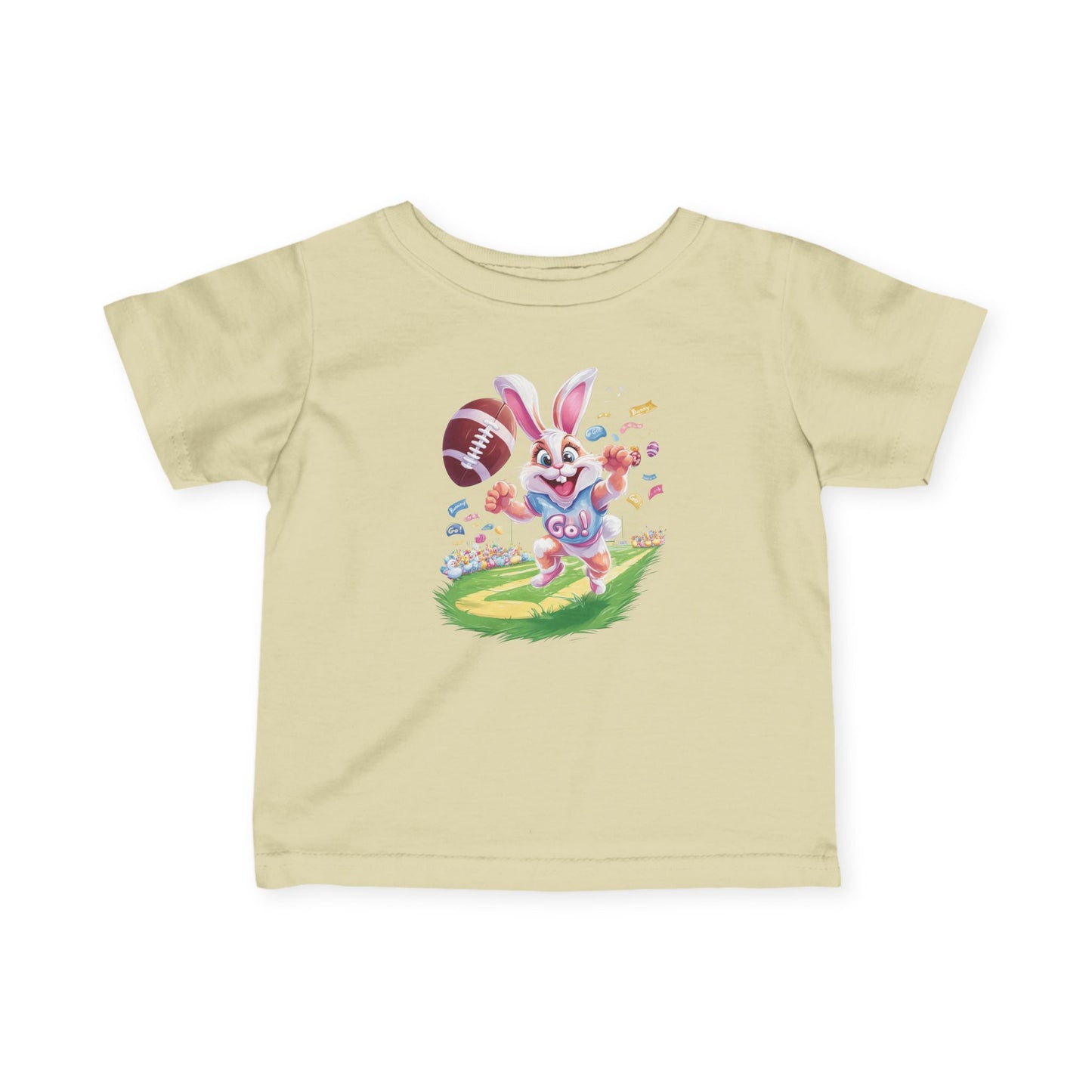 Touchdown Bunny Infant Tee - Funny Football Easter Shirt for Babies, Sporty Bunny Baby T-Shirt, Spring Gift for 6-24 Months, Easter Gift