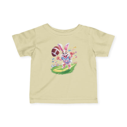 Touchdown Bunny Infant Tee - Funny Football Easter Shirt for Babies, Sporty Bunny Baby T-Shirt, Spring Gift for 6-24 Months, Easter Gift