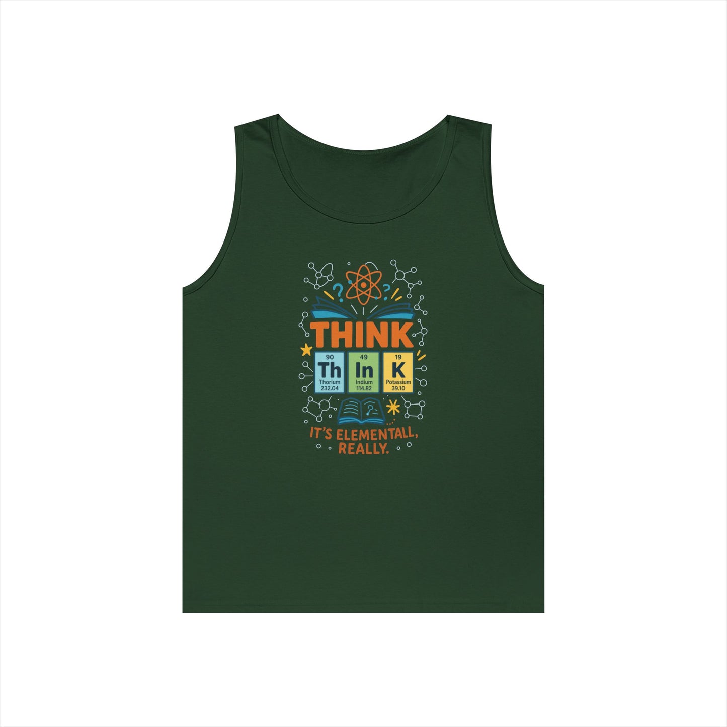Think Tank Top for Men, Nerdy Chemistry Shirt, Periodic Table Funny Science Tank, Geeky STEM Gift for Him, Science Lovers Gift