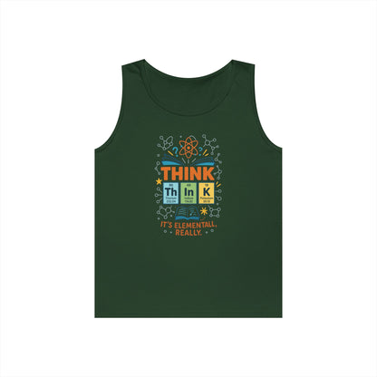 Think Tank Top for Men, Nerdy Chemistry Shirt, Periodic Table Funny Science Tank, Geeky STEM Gift for Him, Science Lovers Gift