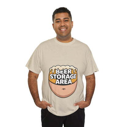 Funny Beer Belly T-Shirt, Beer Storage Area Graphic Tee for Men, Dad Bod Humor Shirt, Beer Lovers Gift, Drinking Gift, Party Apparel