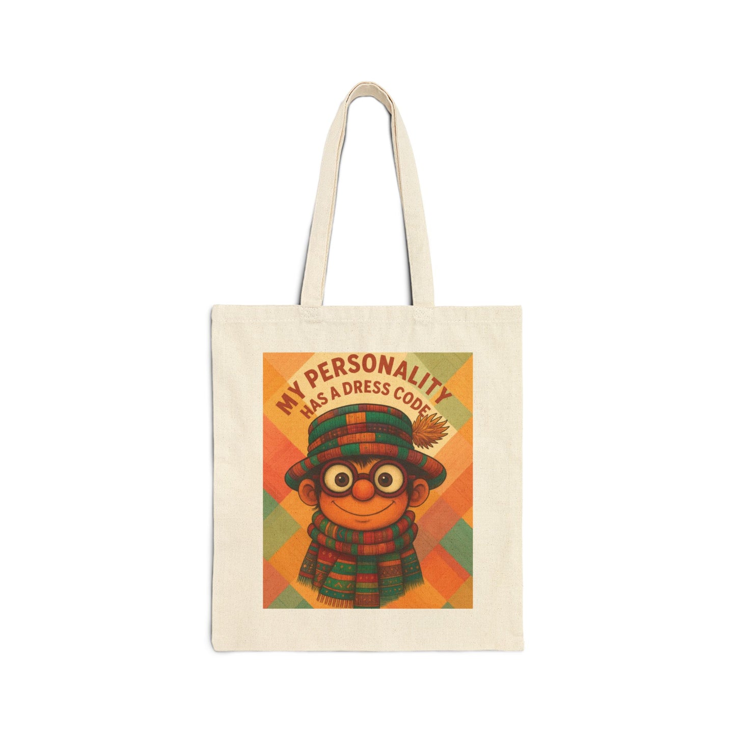 My Personality Has a Dress Code Tote Bag, Colorful Boho Character Cotton Canvas Bag, Funny Quote Gift, Quirky Fashion Illustration Shopper