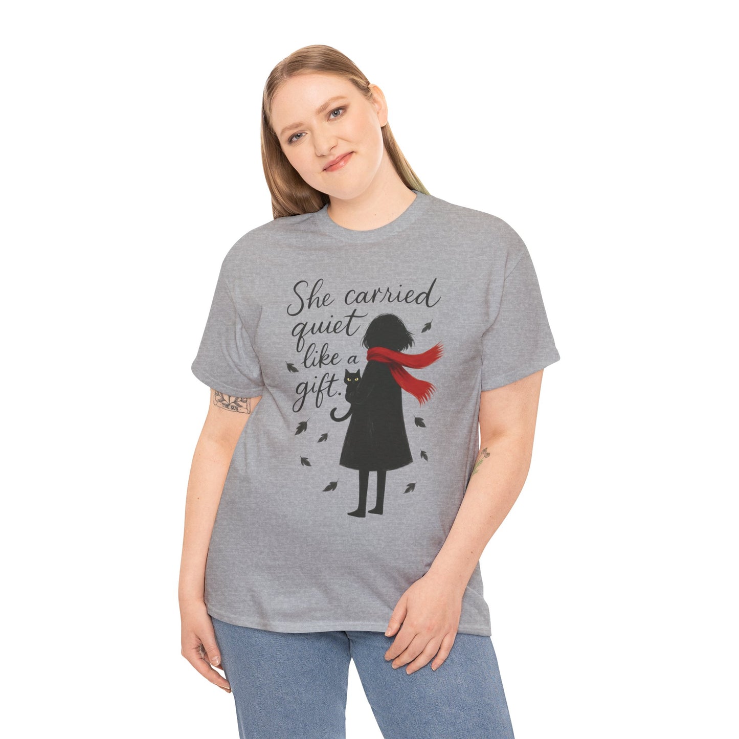 Cat Lover Womens T-Shirt, Whimsical Hand-Drawn Illustration Tee, Artistic Minimalist Gift for and Introverts, Cute Animal Apparel