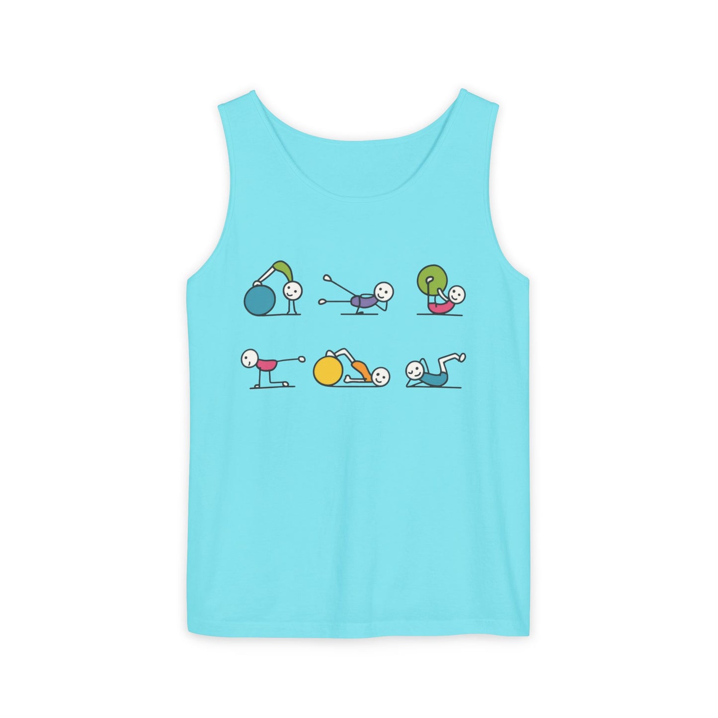 Womens Garment-Dyed Tank Top, Fit Fun Pilates Womens Tank Top, Cute Workout Shirt, Funny Yoga Gym Top for Women