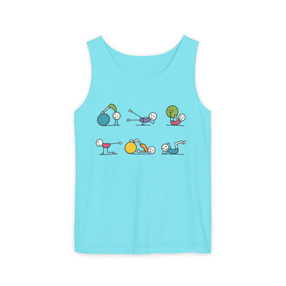 Womens Garment-Dyed Tank Top, Fit Fun Pilates Womens Tank Top, Cute Workout Shirt, Funny Yoga Gym Top for Women