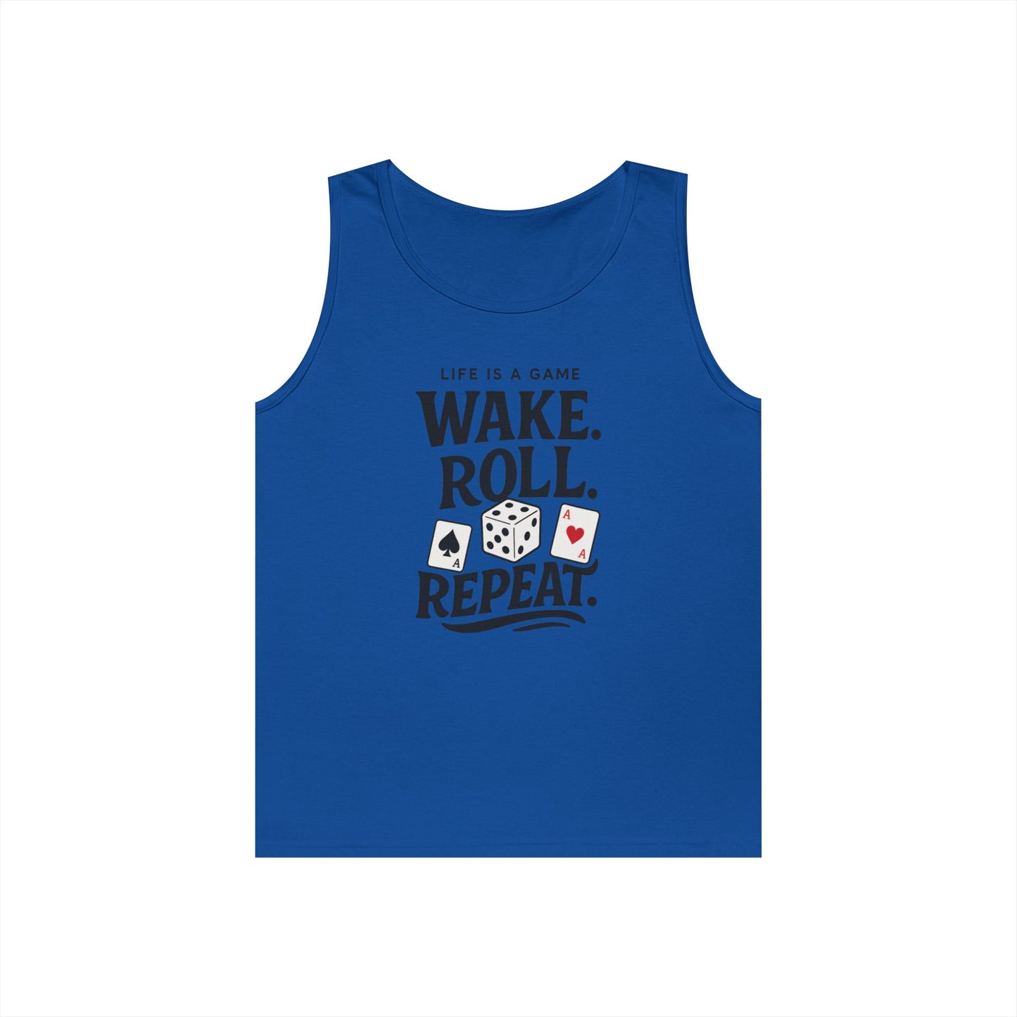 Game Themed Tank Top, Casual Tee, Gift for Gamers, Fun Workout Top, Funny Dice & Cards Shirt, Unisex Gambling Gift