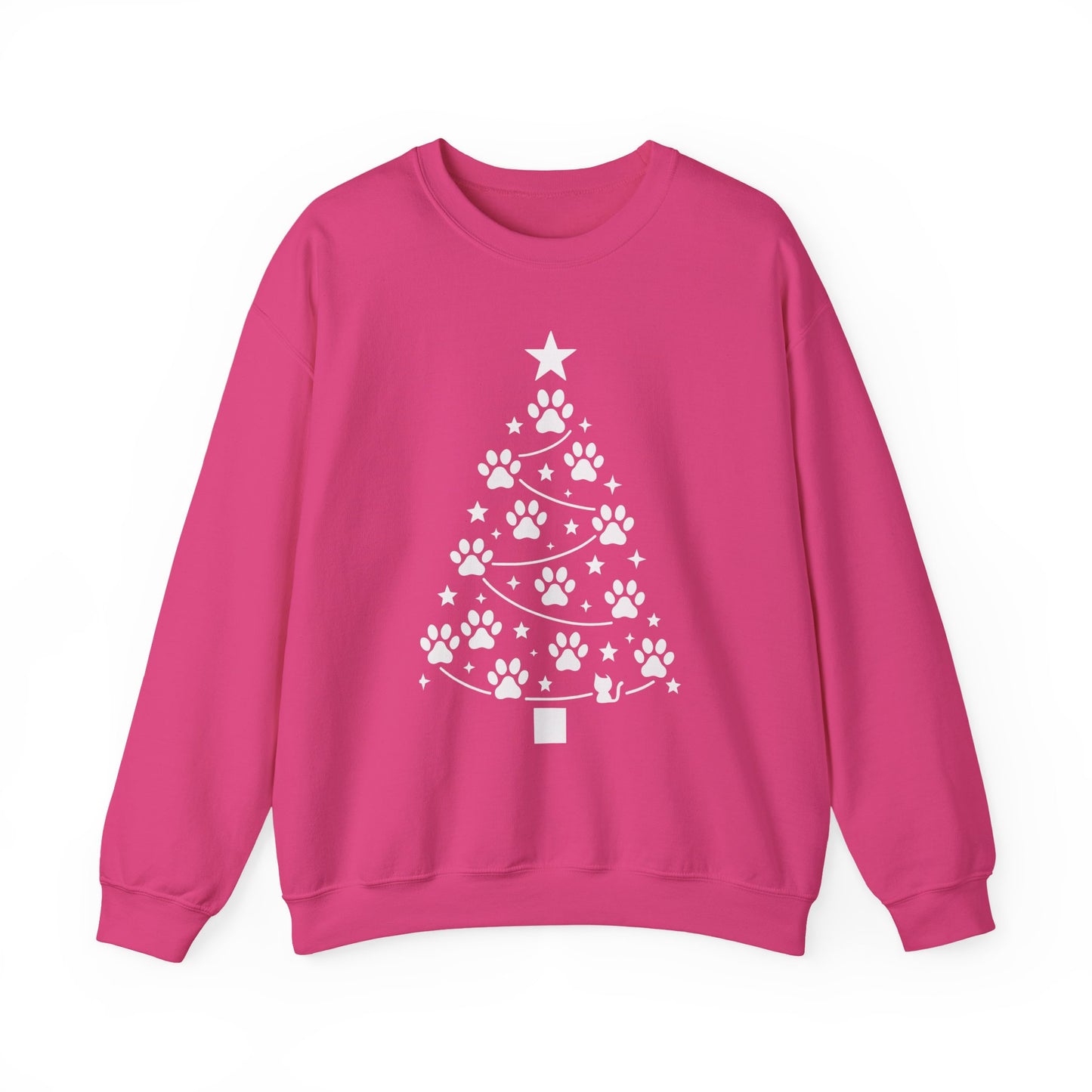 Paw Christmas Tree Women's Sweatshirt, Pet Lover Holiday Sweater