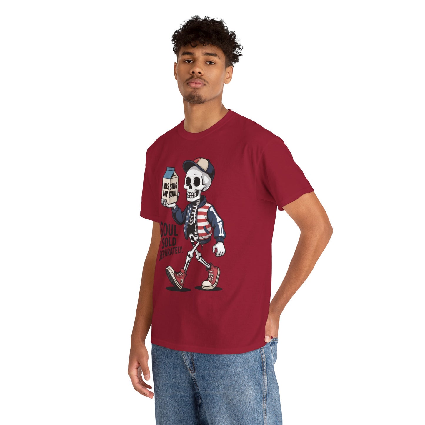 Funny Skeleton T-Shirt Soul Sold Separately Graphic Tee, Missing Soul Cartoon Shirt, Gothic Streetwear, Halloween Gift Tee