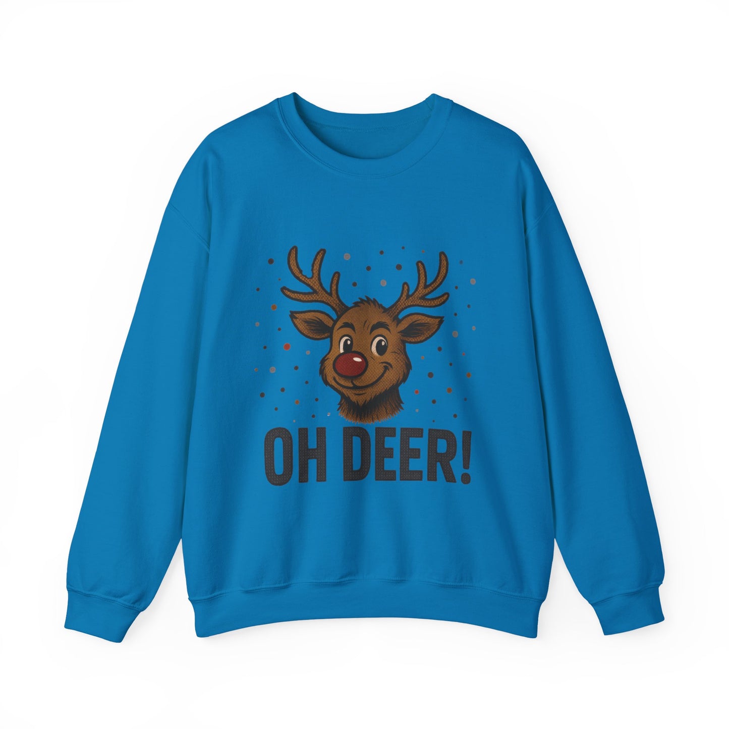 Men's Oh Deer Funny Christmas Sweatshirt, Reindeer Holiday Pullover