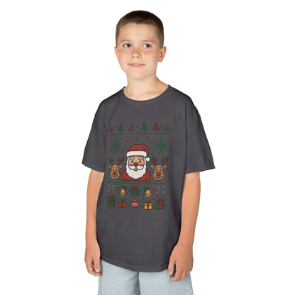 Santa - Reindeer Christmas Shirt for Kids, Cute Holiday Tee, Kids Heavy Cotton™ Tee